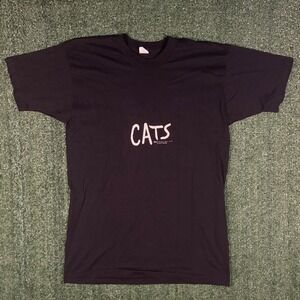 Vintage Cats Musical T-Shirt Mens XL Black Excellent 1981 Broadway Graphic Tee